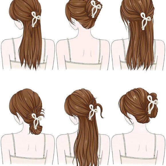 Hair Claw Clips 4 Pack Acrylic Large Nonslip Bow Hair Accessories for All Hair